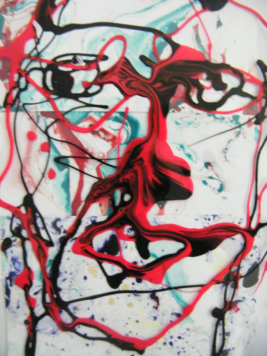 franxevans's tweet photo. abstract ceramic paint portraits, layered on to ink dropped photographic paper #abstractarteveryday #portrait http://t.co/B7SSynVQHQ