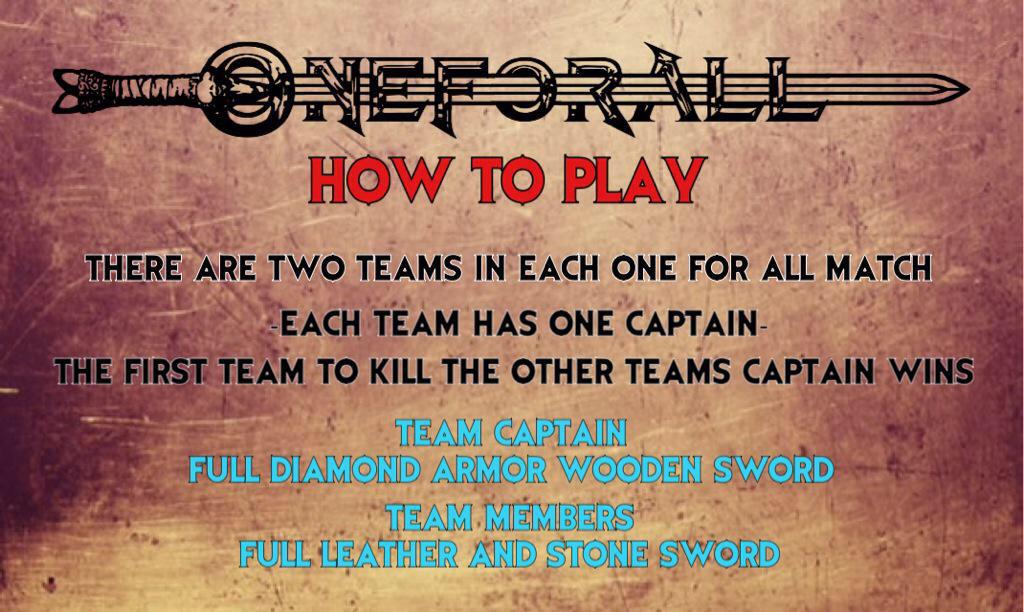 PvPGamesPE's tweet photo. [One For All]

Teams, 5v5!
To Join:
-Retweet
-Follow us (DM)
That's it!

Picking in 10 mins
How to play: http://t.co/L3l3pzyPpS