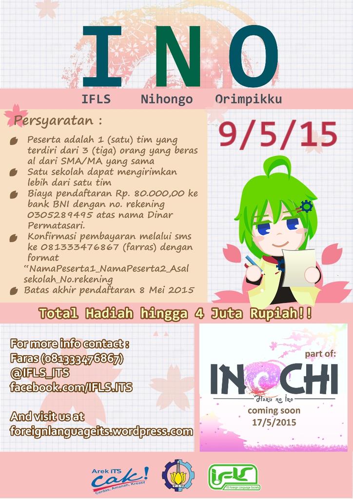 ifls_its's tweet photo. @smanixsby H-2 penutupan pendaftaran INO. Ayo buruan daftarkan timmu! #INO http://t.co/wjl7JSz2lI