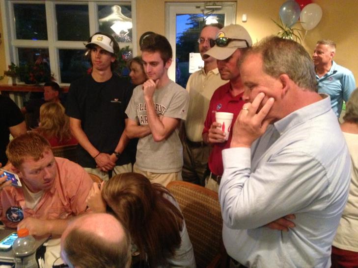 BLigaLive5's tweet photo. Brian Adams anxiously awaiting results. Close Runoff #chsnews http://t.co/MSsRGJwvim