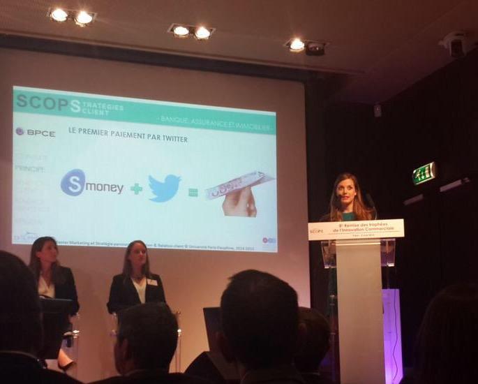 EmelineGll's tweet photo. Contente d'avoir soutenu le projet Paiement par Twitter ce soir ! Twittez-payez @GroupeBPCE @Smoneyfr #SCOPS2015 http://t.co/76AYkFPTZW