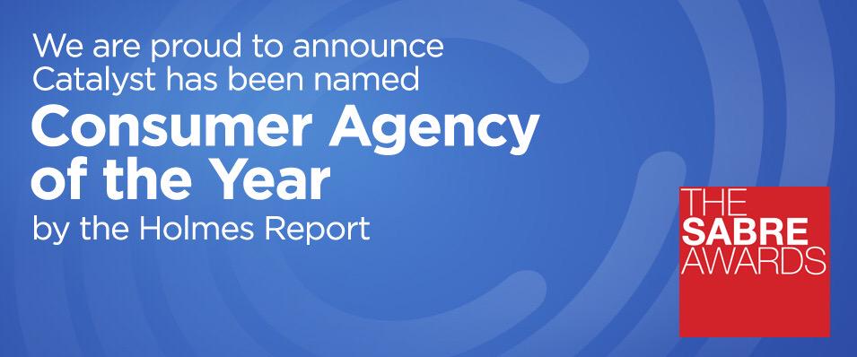 PRCatalyst's tweet photo. Excited to take home the #SABREAward for Consumer Agency of the Year! http://t.co/GwRx6cMwMt