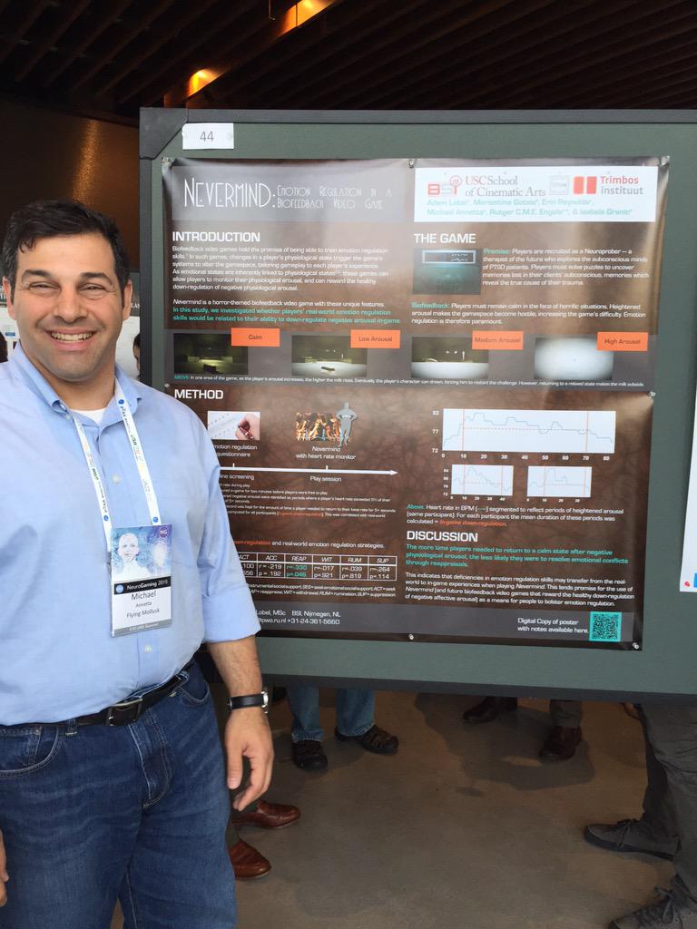 reynoldsphobia's tweet photo. Here's @M_Annetta presenting our @NevermindGame poster at #ESCoNS3! http://t.co/6bbC6YYTVj