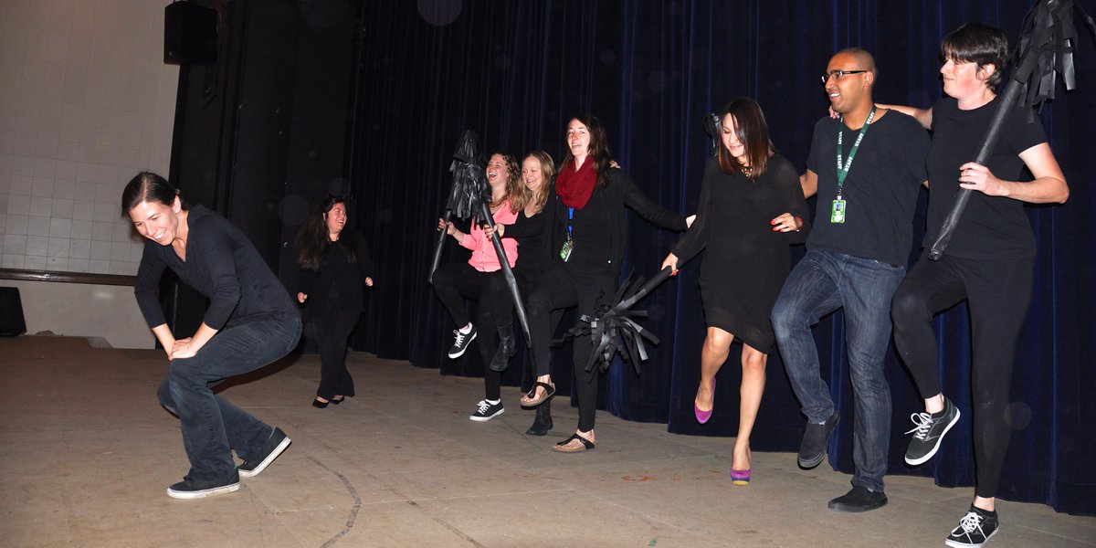 colecasa's tweet photo. #ColeCASA staff Stepped in Time today as chimney sweeps in the school's musical, Mary Poppins. #awesomestaff http://t.co/U83ubSE2oR