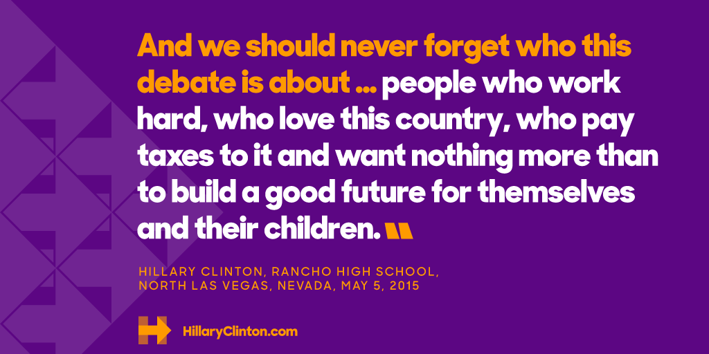 HillaryClinton's tweet photo. RT this and sign up if you're with Hillary on comprehensive immigration reform: http://t.co/ArO4kdleJd http://t.co/cT8g0KybHU