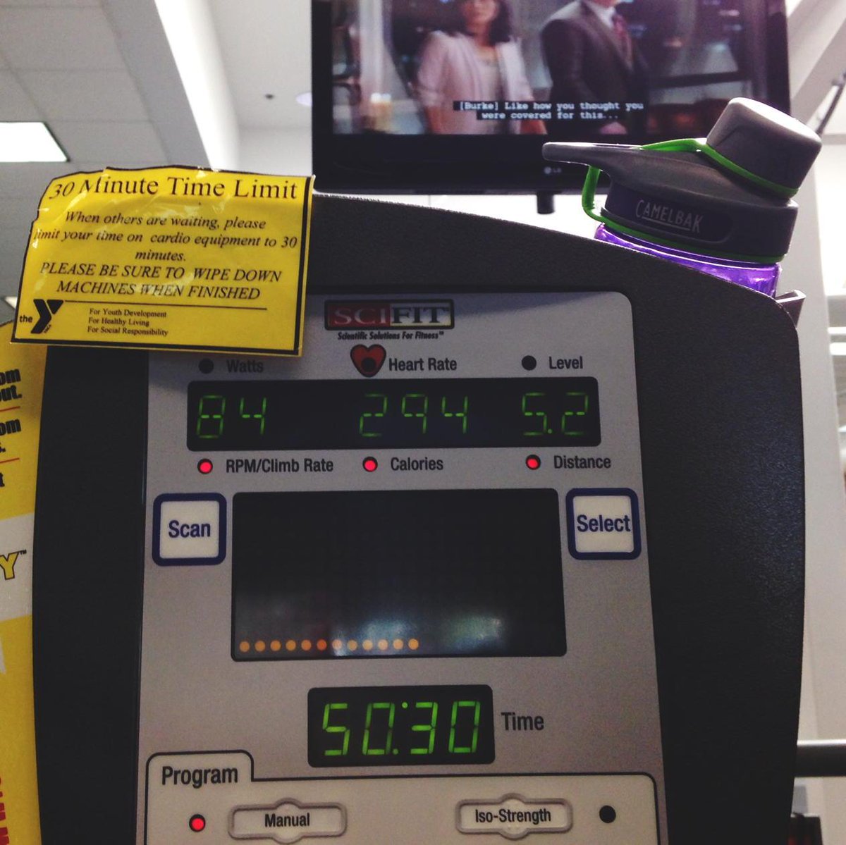 TheTweetsOfMP's tweet photo. Gettin' it done.  50 minutes and 294 calories.  #imstinky http://t.co/ZRHWhIMkb8