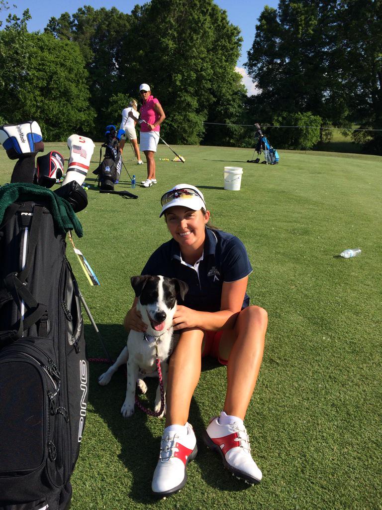 Fitz had some cardinal time with <a href="/smjuneau_3/">Sara Maude Juneau</a> today. @gocards #womensgolf