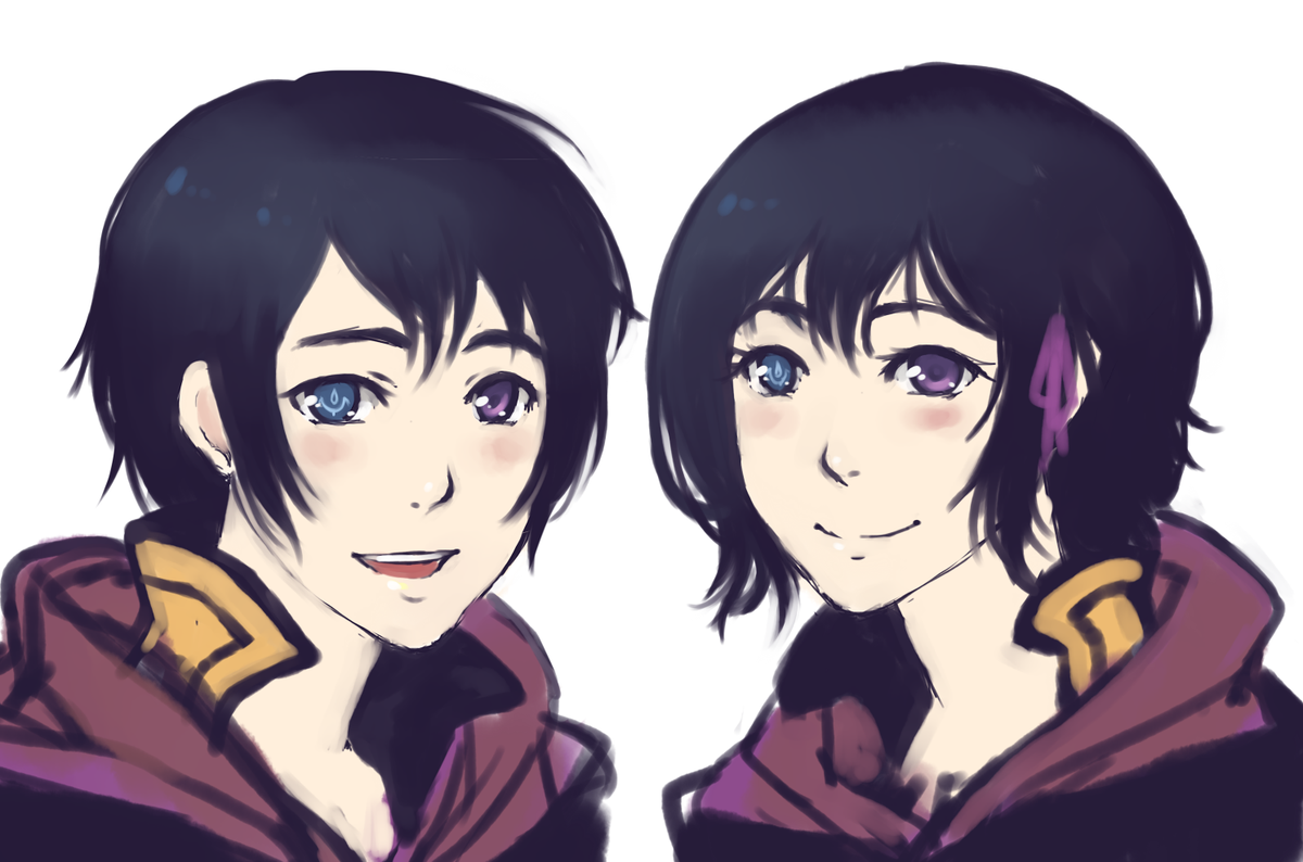 lithelotus's tweet photo. I only made it in time because of my timezone. I have twin Morgans now. Yeh. #morgant #morrigan #sketch http://t.co/qHenKdeFSK