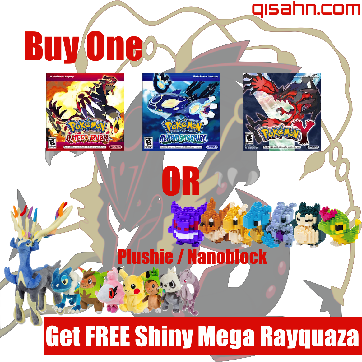 qisahn's tweet photo. Want a free Shiny Mega Rayquaza? Check out our announcement here: http://t.co/AgQVCw4DZX #pokemon  #giveaway #3ds http://t.co/AEOdDz5VG9