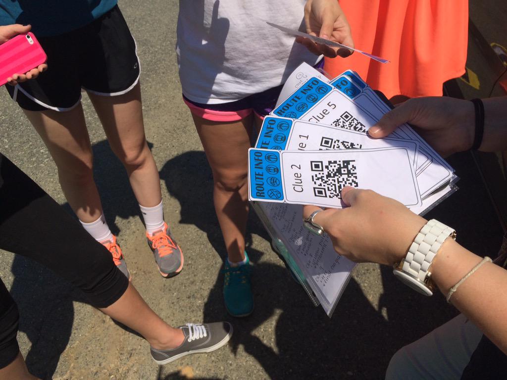 BurkeSocStudies's tweet photo. Seriously cool lesson in math - using QR codes (@digitalharford) for the ultimate amazing race and loving sunshine! http://t.co/ZUCDqoalCL