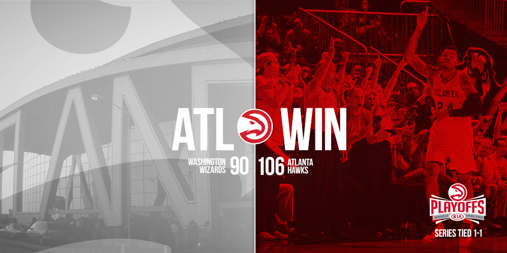 ATLHawks's tweet photo. All even!

#TrueToAtlanta http://t.co/wFYm6jyZLv