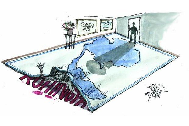 Reaproy's tweet photo. Cartoon from @BKK_POST illuminates the dark truth of #Rohingya death camps operating on #Thailand's southern border! http://t.co/lXy5VkatYO