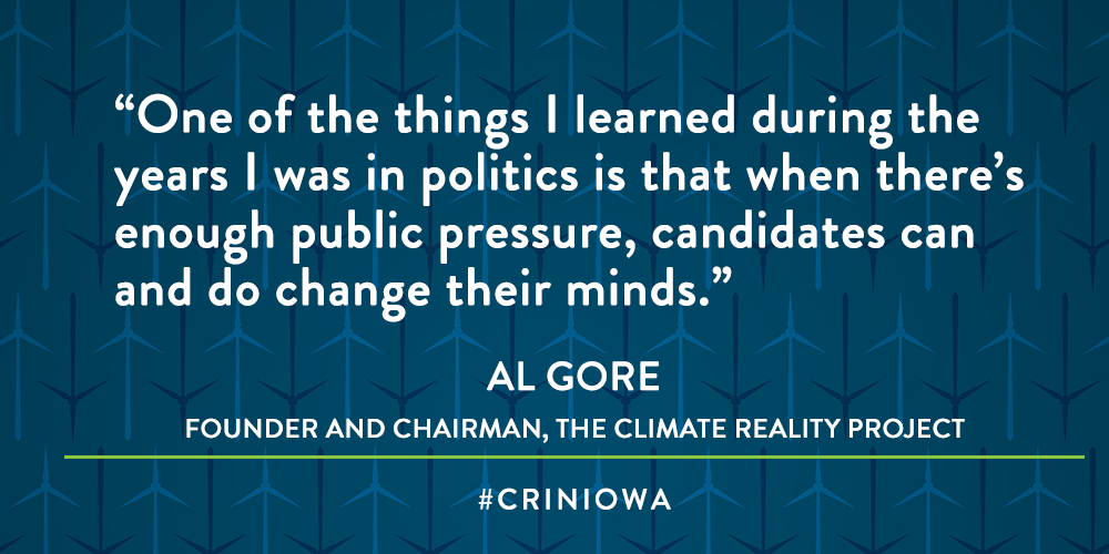 ClimateReality's tweet photo. .@AlGore is in Cedar Rapids training @ClimateReality Leaders to #ActOnClimate http://t.co/BNcS5DViFF #CRinIowa http://t.co/GMl686uWc7
