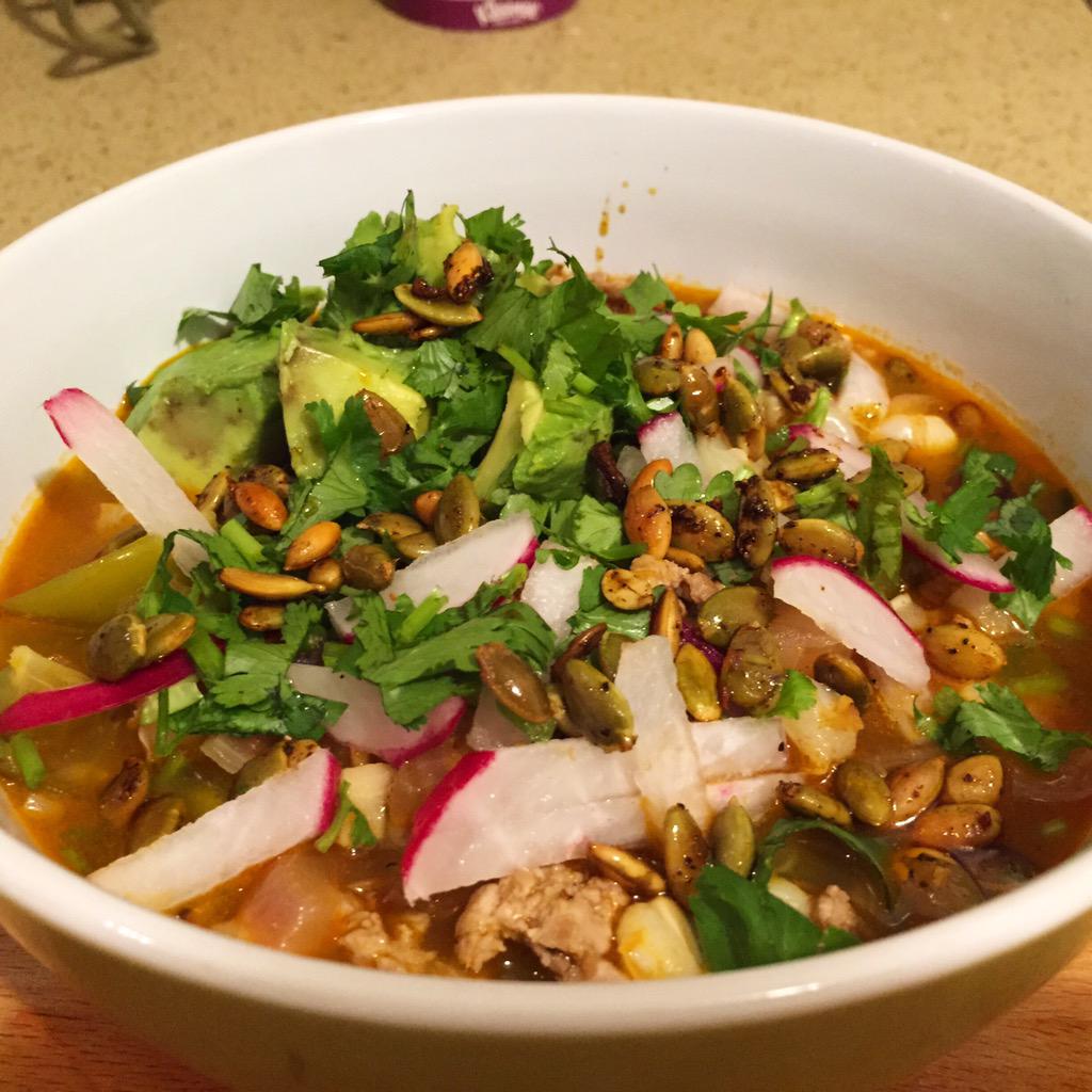 Happy Cinco De Mayo with making Pork &amp; Tomatillo Pozole via <a href="/blueapron/">Blue Apron</a> #foodmania #foodphotos #tastyfood