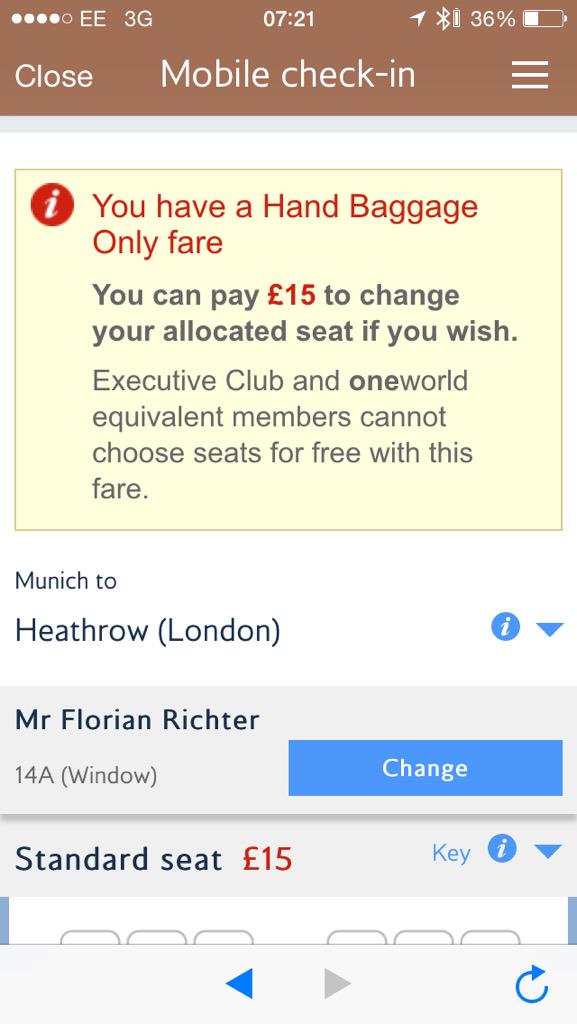 Florian Richter (@workflow) on Twitter photo #britishairways making one more step to becoming like a low cost airline: pay to choose your seat! #fail #britishairways making one more step to becoming like a low cost airline: pay to choose your seat! #fail