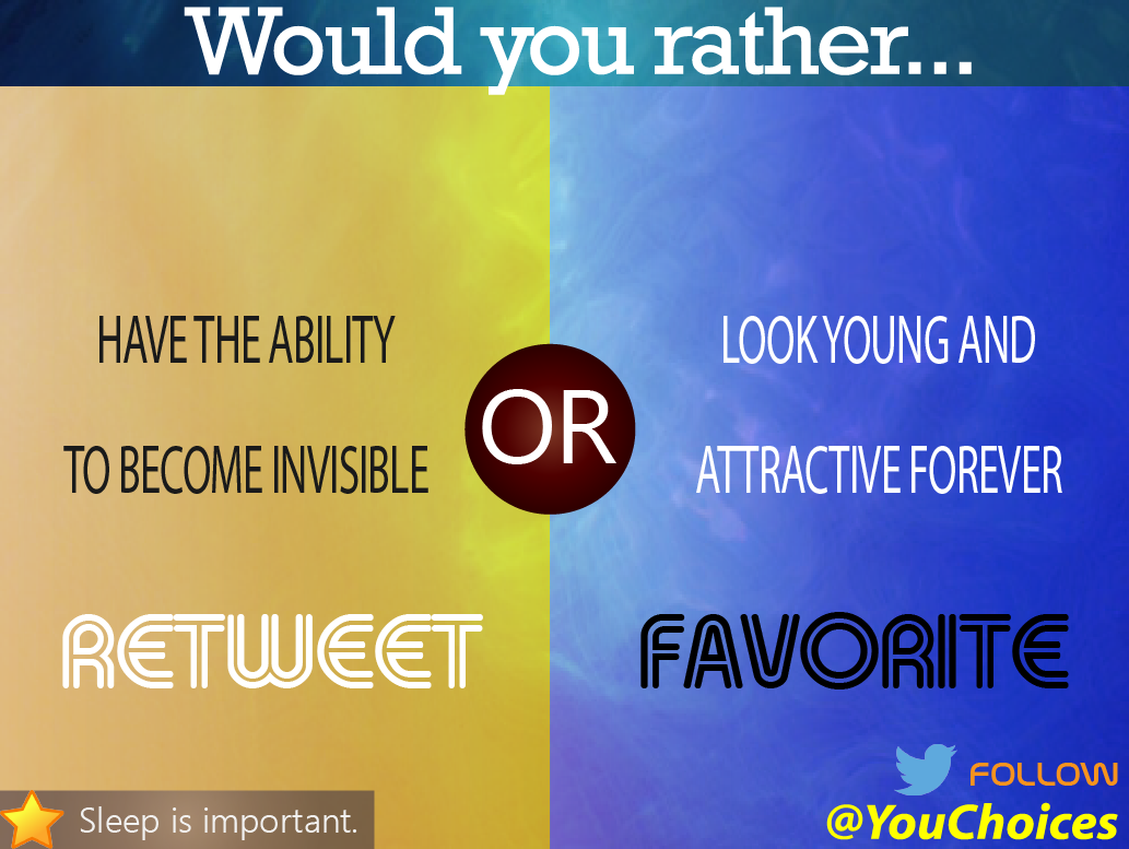 YouChoices's tweet photo. Invisible or attractive? http://t.co/H0CNzaSTR2