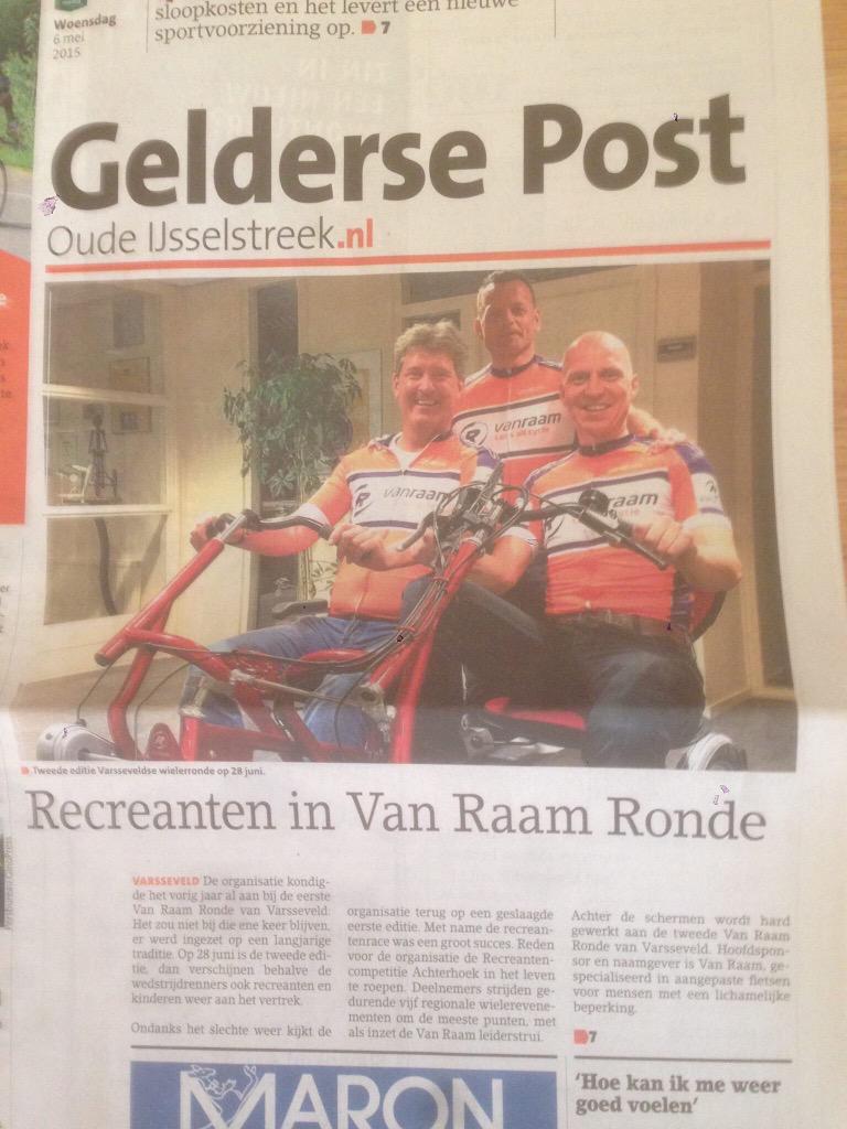 Deze week staan we samen met hoofdsponsor <a href="/vanraam/">Van Raam</a> op de voorpagina van de @Geldersepost! #topsponsor #28juni #RvV