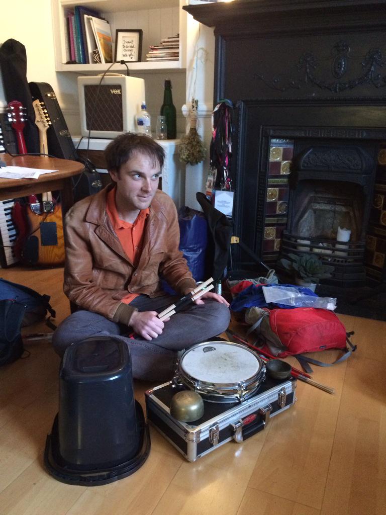 mountforel's tweet image. Andrew rehearsing on minimalistic drums for the set tomorrow @EarlHaigHall @HOBOpresents bit.ly/1brQrn5