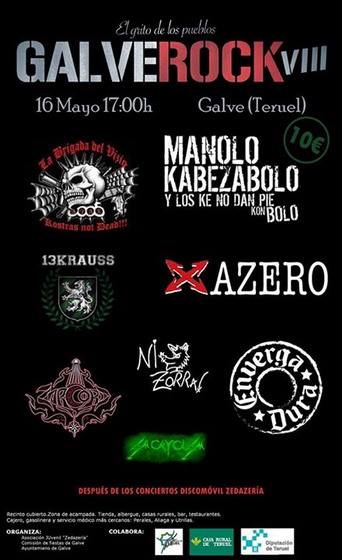 TamborileFest's tweet photo. En menos de 15 días los amig@s de Galve hacen ya la VIII edición del @GalveRock: su cartel #ElGritodelosPueblos http://t.co/CYeuJlV43F