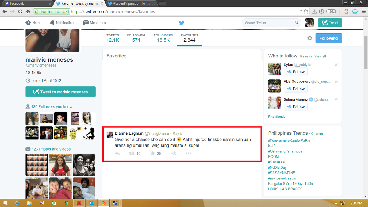 BeaDdie_'s tweet photo. look at Meneses's favorites though. Give her a chance. SHE WANTS TO PLAY. #LabanPilipinas http://t.co/B6xmbBgPnh