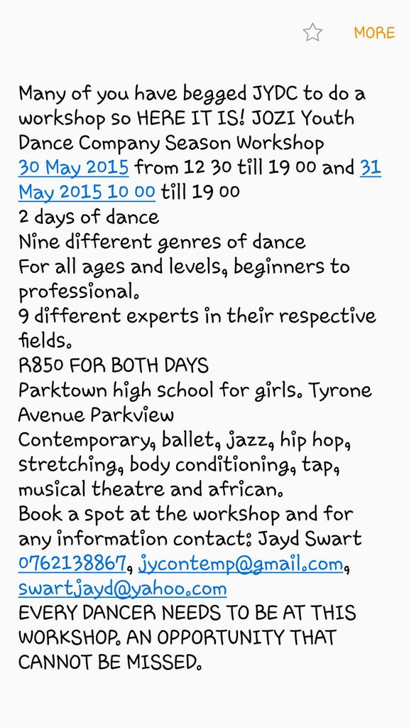 JoziDance's tweet photo. Be there. #dance #Choreography #contemporary #ballet #opportunity http://t.co/UA0A2pPnuq