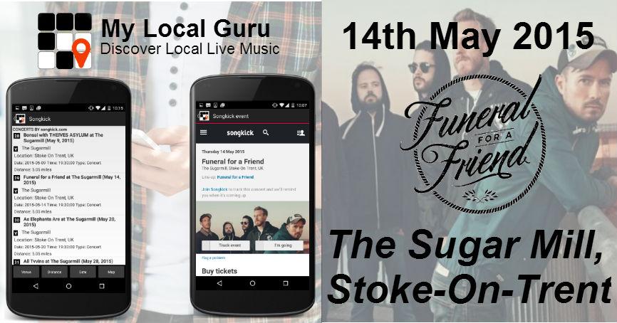 MyLocalGuru's tweet image. Funeral for a Friend @ffaf playing @SugarmillStoke on 15th May. Find more like this by downloading @MyLocalGuru