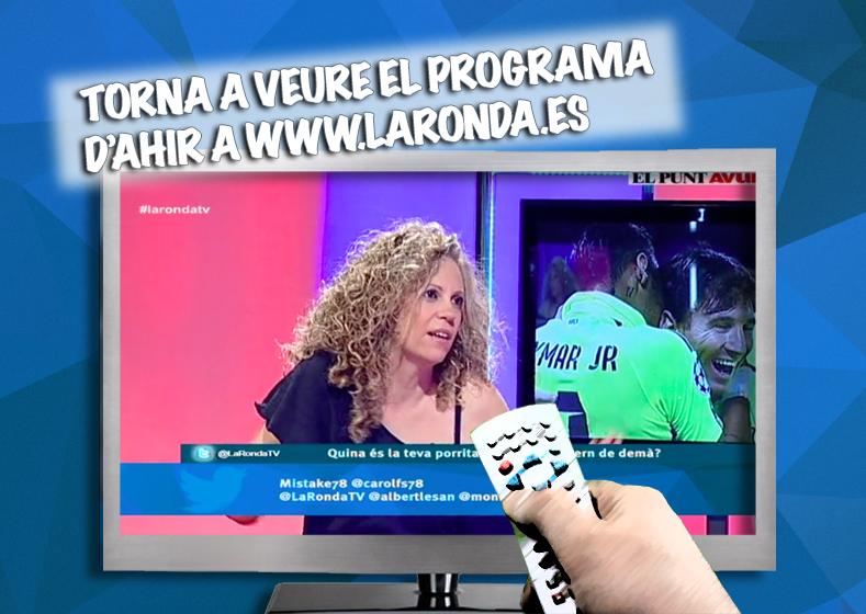 LaRondaradio's tweet photo. Torna a veure quan vulguis #larondatv d'ahir a http://t.co/mq1svayFpg #AntonParera #XaviRodriguez http://t.co/xGl2acYl8N