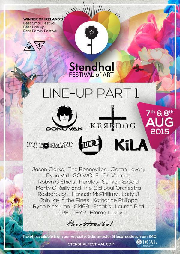 Here it is! PART ONE of the artists playing Stendhal, including our Friday night headliner, TSx #lovestendhal