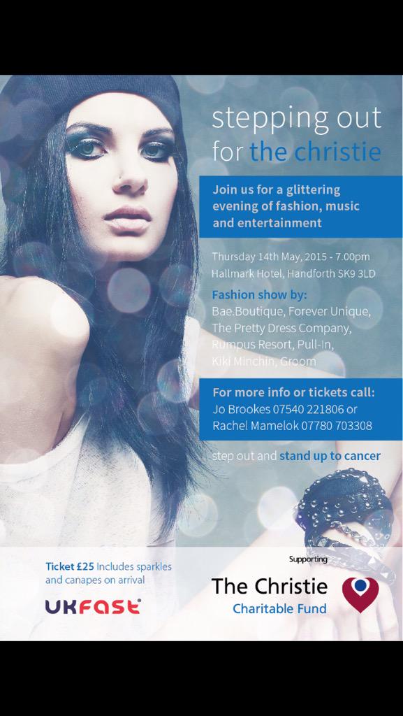 Next Thursday 14th May a great event for <a href="/TheChristie/">The Christie Charity</a> raising awareness and money. Please RT and get a ticket!