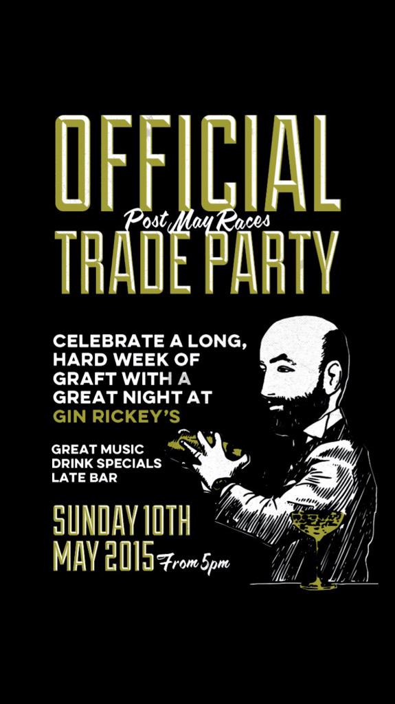 EmiliaLucia's tweet photo. INDUSTRY FRIENDS after a hard week of graft, come & let your hair down on Sunday night! @lukesginrickeys #tradeparty http://t.co/Slf8ZgYZ1s
