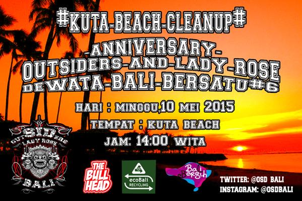 >> #Acara <a href="/OSD_BALI/">outSIDers BALI</a> "Kuta Beach Clean Up" Anniversary #6 10 Mei 2015 at Kuta Beach Bali cc: <a href="/JRX_SID/">JRX</a>