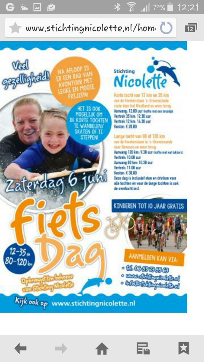 Op 6 juni as weer de jaarlijkse fietsdag van <a href="/StNicolette/">Stichting Nicolette</a>. FKT verheugt zich vooral op de tombola. 23....rossss! :)