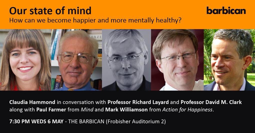 actionhappiness's tweet photo. Great mental health event tonight with Richard Layard and others: use code 020115 for 50% off http://t.co/VxdYDBr0MA http://t.co/xwiFBZRSdO