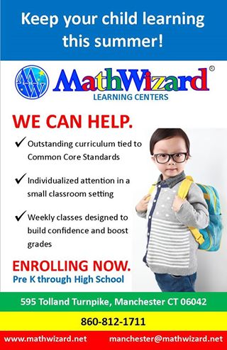 MathWizard_CT's tweet image. Keep your Child learning this Summer at Math Wizard, Manchester.