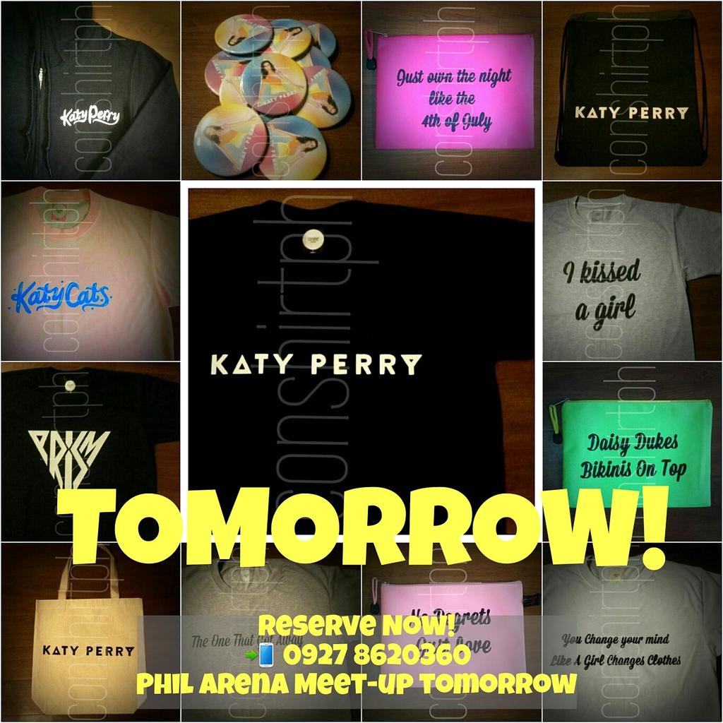 conshirtph's tweet photo. @ieadokie hi:) we have Katy merch! Shirts, totes, pouches, pins, @conshirtph on IG. Meet up tom @ Arena 📲092788630260 http://t.co/9JUsDWtXqP