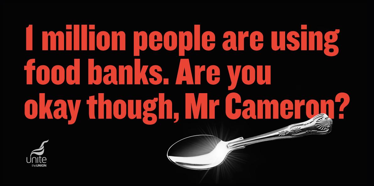 unitetheunion's tweet photo. Help the million using food banks, not the millionaires in their mansions. 

Vote @UKLabour on Thursday http://t.co/Zyjn9PdiHj