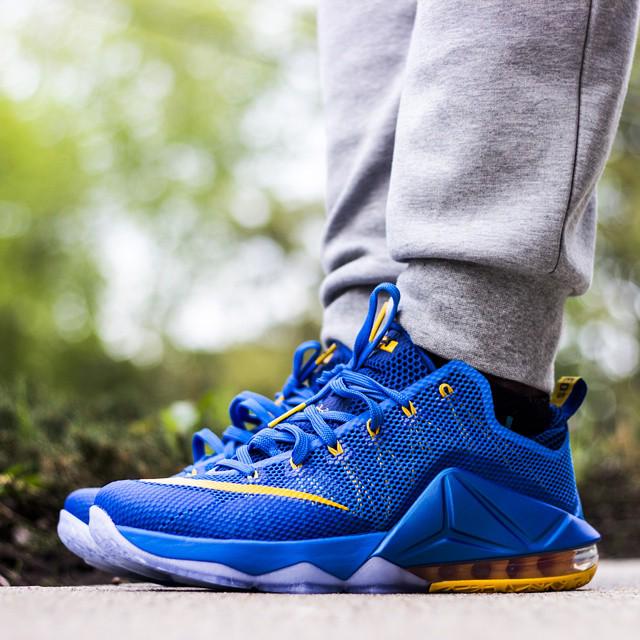 lebron 12 low blue and yellow