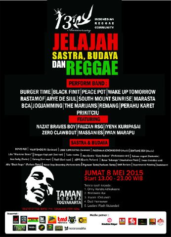 <a href="/JhonyFreedom/">Jhony Freedom</a> 8/5 pkl.12.00-23.00 #13thAnnivIRC “jelajah sastra, budaya &amp; Reggae“ at TamanBudaya #aryedesiul FREE