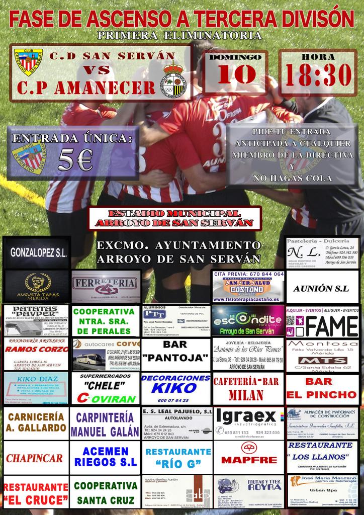 COMPRA TU ENTRADA ANTICIPADA Y NO HAGAS COLA EL DÍA DEL PARTIDO!!... Ponte en contacto con la directiva (ENTRADA: 5€)