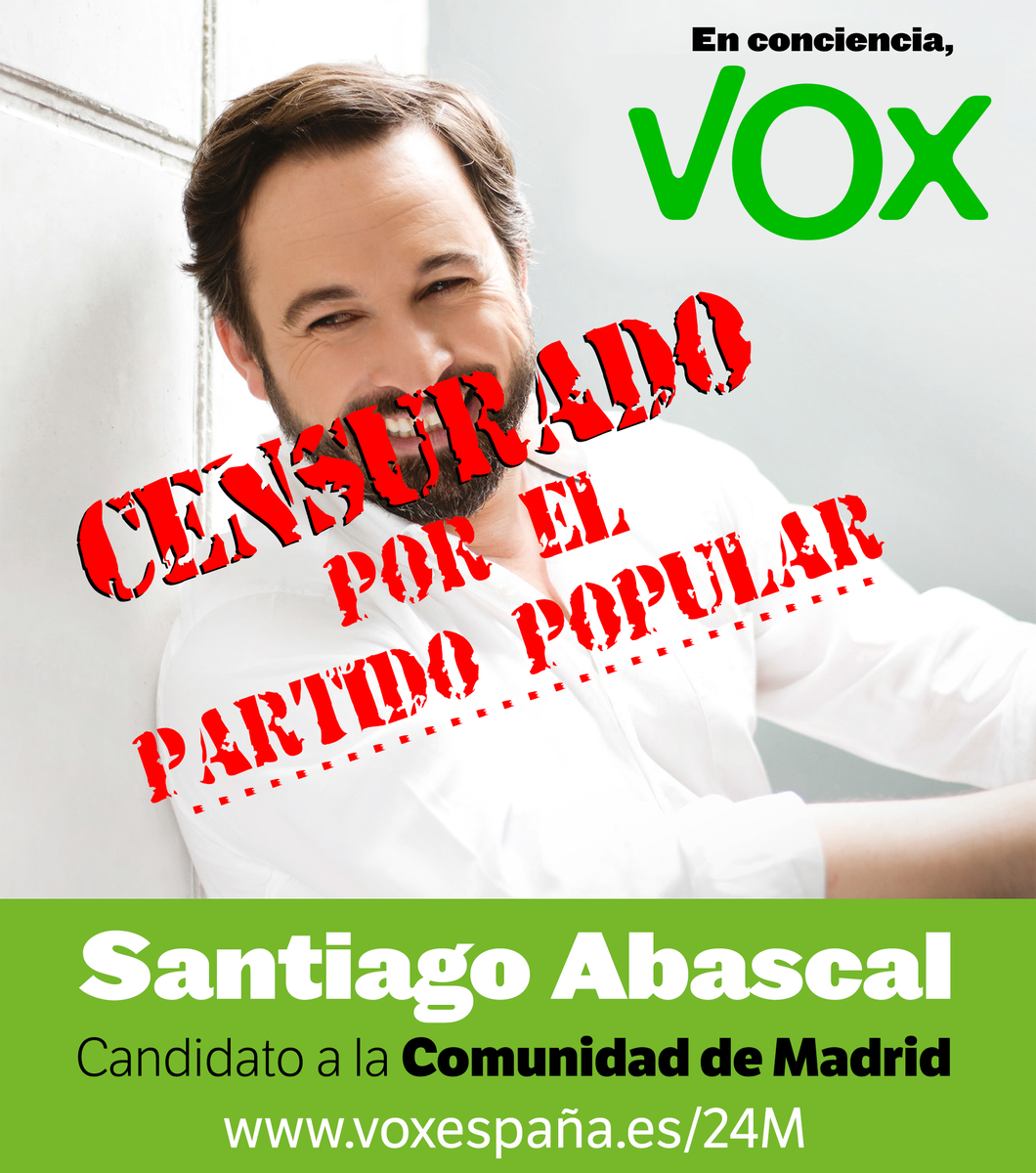 Cifuentes y el PP de Madrid maniobran para evitar que estemos en debate Telemadrid. Estoy #censuradoxPP y #sinVOX