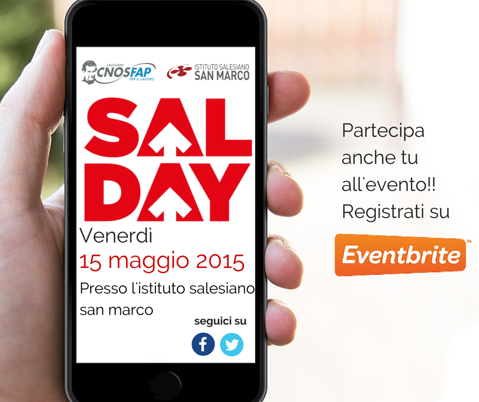 ServiziAL's tweet photo. Partecipa al SALDAY 2015 presso l'istituto salesiano san marco!Per partecipare registrati su http://t.co/3Rjcl2wNoq http://t.co/suabNs2ezG
