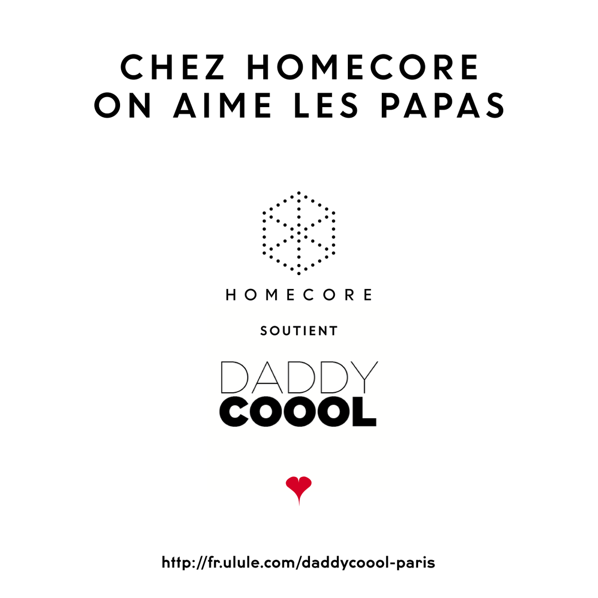 HomecoreParis's tweet photo. @DaddyCooolOff Chez HOMECORE, on aime les papas, Homecore soutient Daddy Coool #homecore #daddycoool  #crowdfunding http://t.co/lAfDj3z6la
