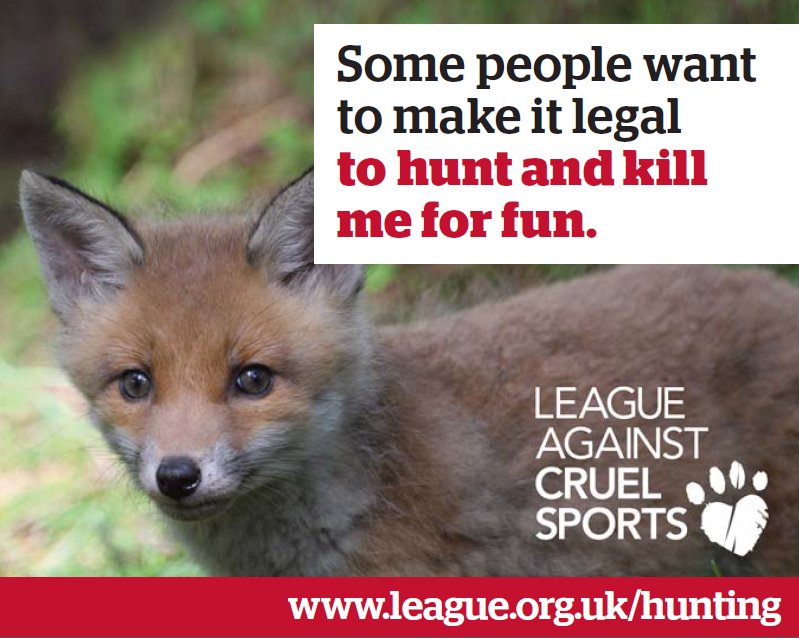 LeagueACS's tweet photo. RT if you agree hunting has absolutely no place in a modern civilised society http://t.co/dSe9z1exeY #VotesForAnimals http://t.co/QuzOLcKy4S