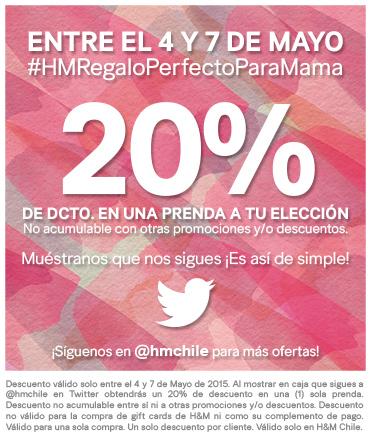 ¡Este día de la madre muestra que nos sígues y obtén un descuento de 20% en 1 prenda!