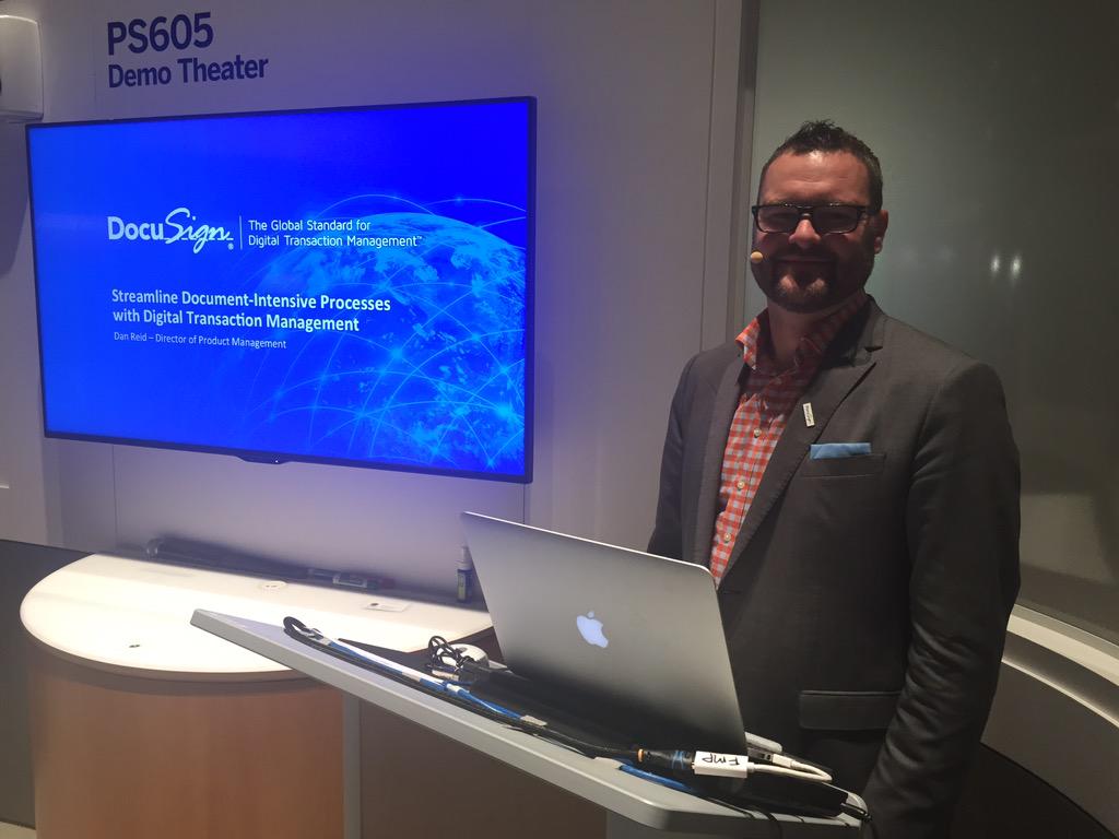 nunosanches's tweet photo. .@DocuSign session with @dbrucereid starting at 2:30pm here at #SAPPHIRENOW demo theater PS605. http://t.co/Q3HtU3PDSe
