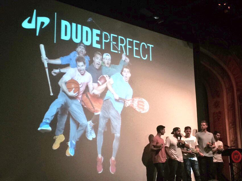 Eginsberg's tweet photo. DYK @DudePerfect has over 20 million fans across their social presences #WSNewFront @WhistleSports #digisport http://t.co/w6zE1j601f