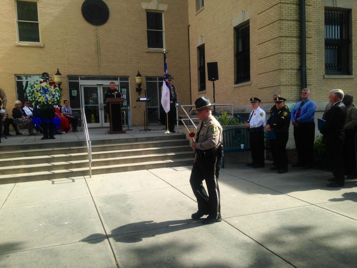 Fallen law enforcement officers remembered during a memorial service in front of the PC courthouse.