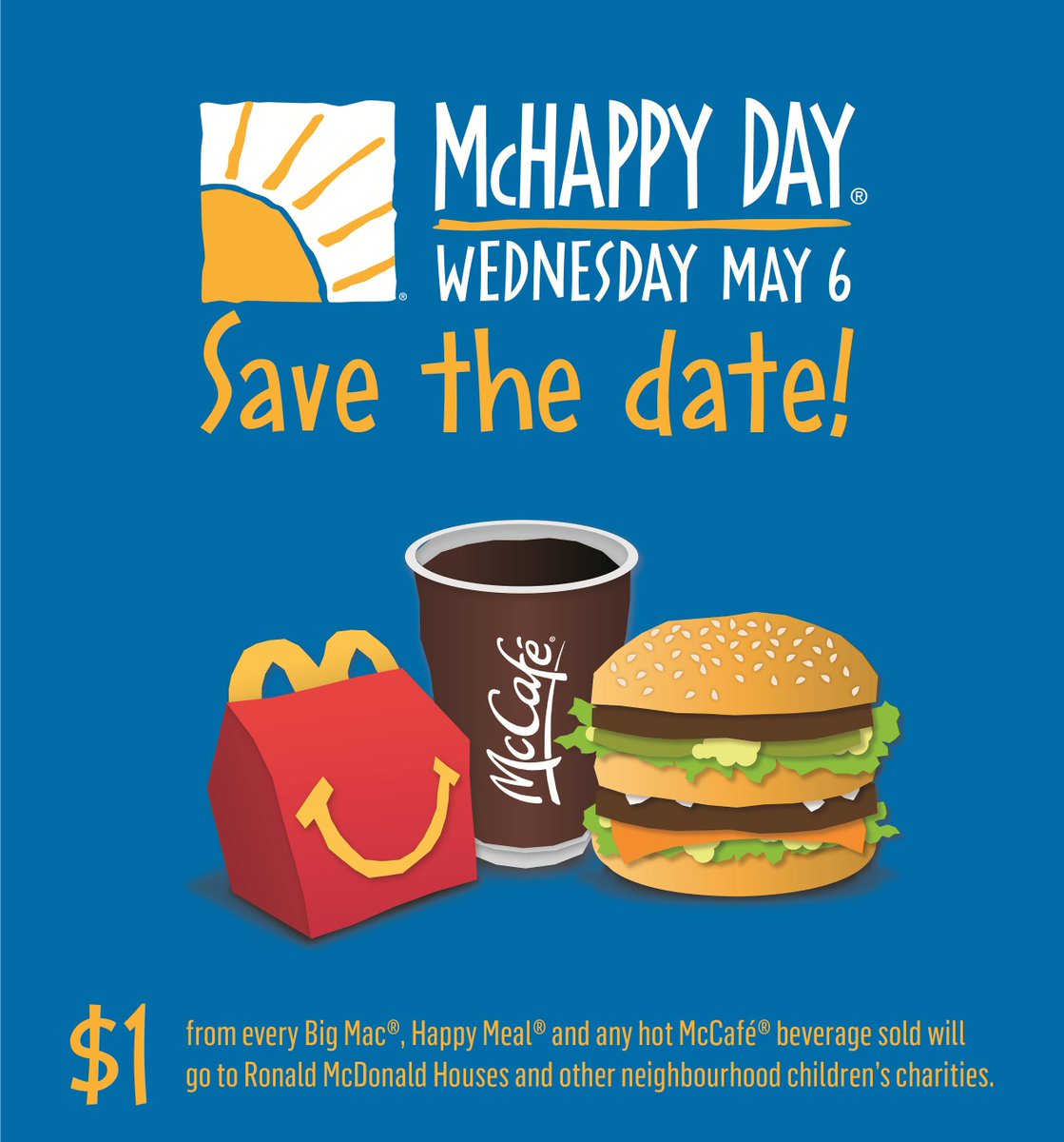 Don't forget to stop by your local McDonald's restaurant today to support #McHappyDay!
