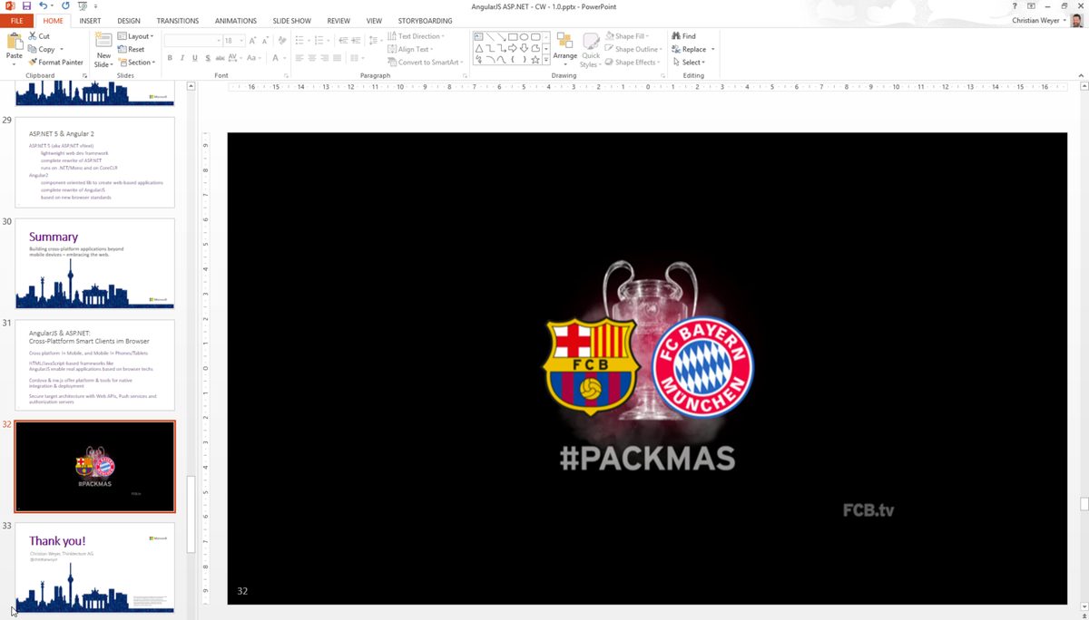 christianweyer's tweet image. Finale Slide meiner #AngularJS und #AspNetWebApi und #Cordova und #nwjs Session auf dem #MSWeb15 - #packmas #fcbfcb