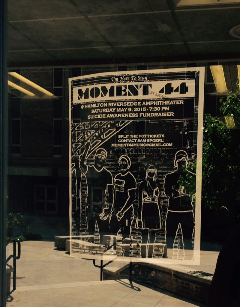 mkblondie2's tweet image. Awh seeing a @Moment_44 poster on campus made me super happy 😎